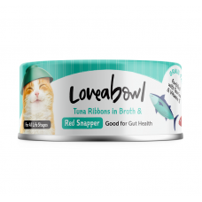 Loveabowl Grain-Free Tuna Ribbons in Broth With Red Snapper 70g 